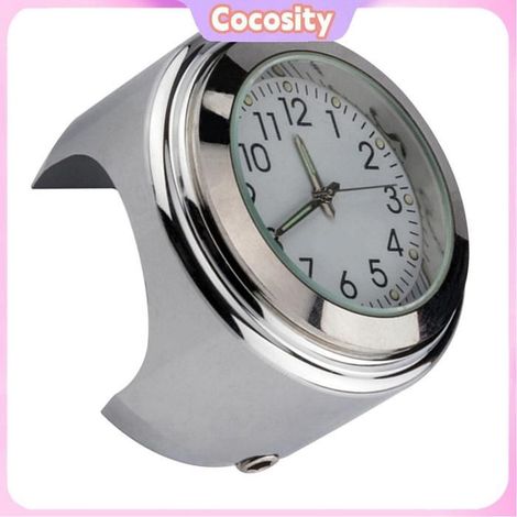 Cocosity thermomètre Compteur de guidon de moto universel, horloge de vélo, moto compte-tours Horloge à cadran blanc argenté (1/5)