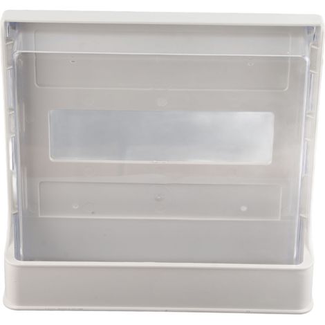 Boîte de rangement sous bureau grande capacité en plastique adhésif avec étagère dissimulée et tiroir, idéale pour ranger téléphones, accessoires et fournitures de bureau. Blanc, largeur 23 cm.