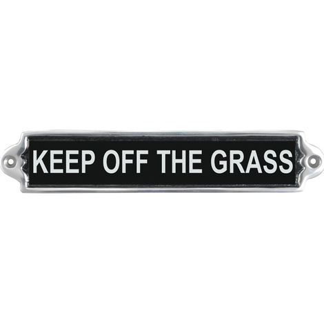 "Keep Off The Grass" Wall Plaque - Aluminium - L1 x W25 x H6 cm
