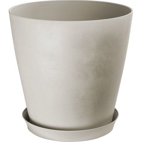 Vaso da fiori rotondo - GARDEN ID - Swing Cone - Ø 30 - 14 L - H 29 cm - Pietra Bianca