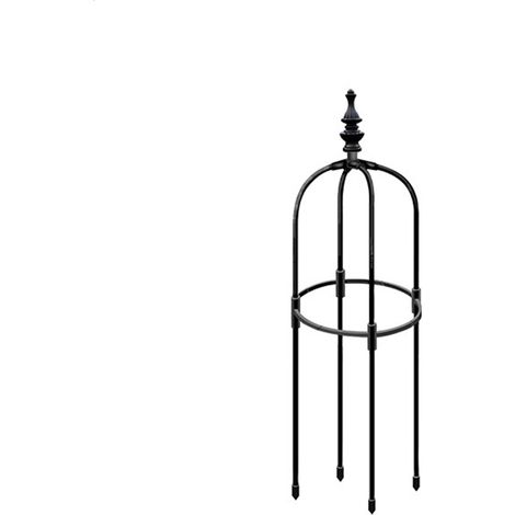 Obelisk-Gartenstütze mit Kletterkegel und eleganter Dekoration – Graue Blumen- und Pflanzenstütze – Langlebiges und stabiles Material – Längen: 90 cm / 120 cm / 150 cm / 180 cm (1/5)