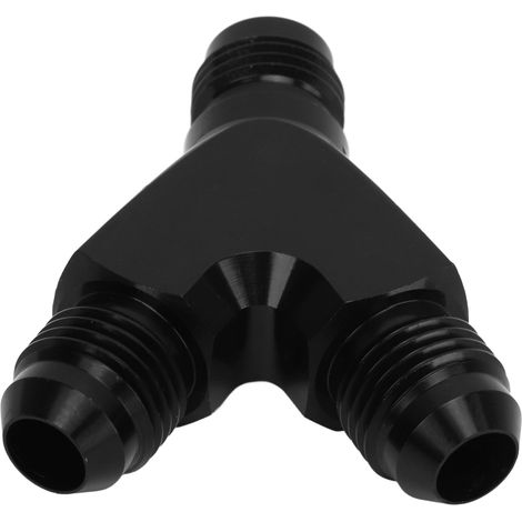 Raccord de dérivation en Y étanche, revêtement anodisé noir, type universel, adapté aux tuyaux de carburant 6AN. (1/5)