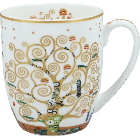 Carmani, taza de porcelana t. Camio 380ml - Klimt/Árbol de la Vida, fondo blanco (1/4)