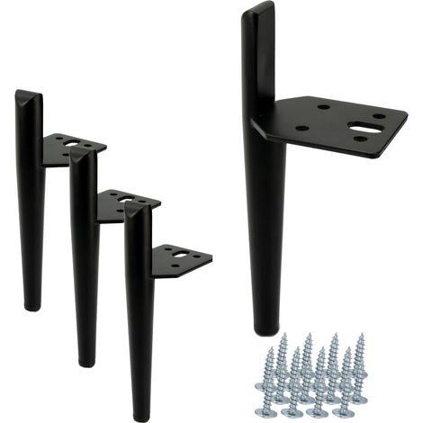 Set di 4 gambe per divano, perno nero, altezza 15 cm (1/5)