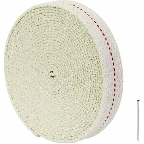 Mèche, mèche à huile plate de 450 cm, en 100% coton Mèche de rechange, largeur 2 cm, adaptée aux lampes à pétrole Lampes à huile (blanche) (1/3)