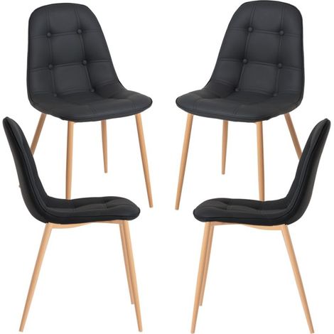Packs Sillas Comedor - Pack 4 Sillas Plazi - Negro (1/5)