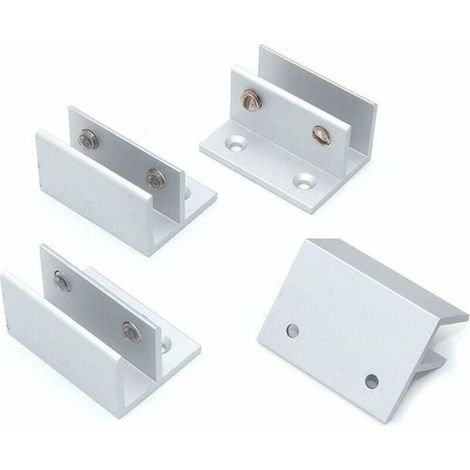 Pinces Verre F - Support Mural pour Panneaux Verre 10-13 mm - Fixation Sans Perçage - Lot de 4 (1/4)