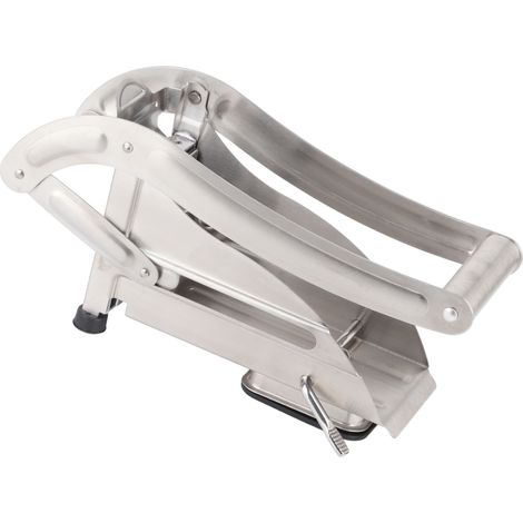 Coupe-pommes de terre portable en acier inoxydable avec fond en plastique, idéal pour les frites (sans ventouse). (1/5)