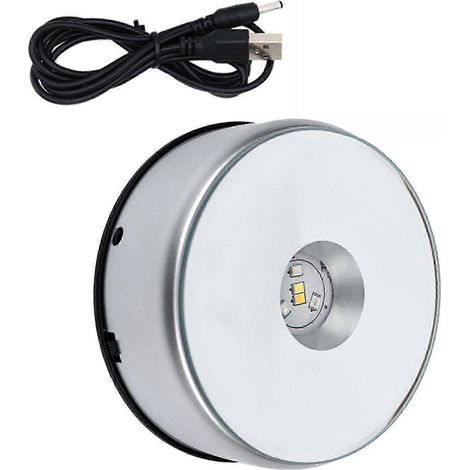 Le présentoir LED multifonctionnel argenté offre des effets lumineux éblouissants et colorés et permet de mettre en valeur en toute sécurité des objets décoratifs raffinés. (Noir) (1/5)