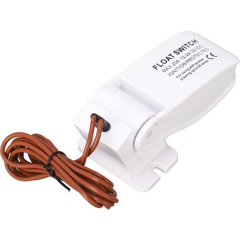 Interrupteur à flotteur pour pompe de cale de bateau, commande automatique, avec câble de 1 mètre, compatible avec les moteurs 32 V, 24 V et 12 V CC. (1/5)