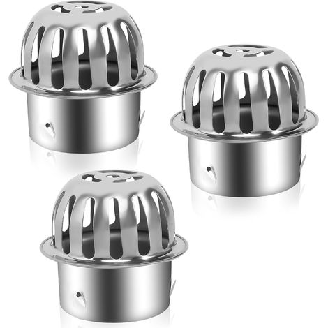 Confezione da 3 protezioni per grondaie e pluviali in acciaio inossidabile (63 mm) per tetti e scarichi (1/5)