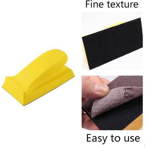 Bloc De Ponçage Manuel - 70x133 mm - Pour Bois Pierre Verre Plastique Peinture - Mousse PU - Ergonomique - 1 Pièce (1/4)