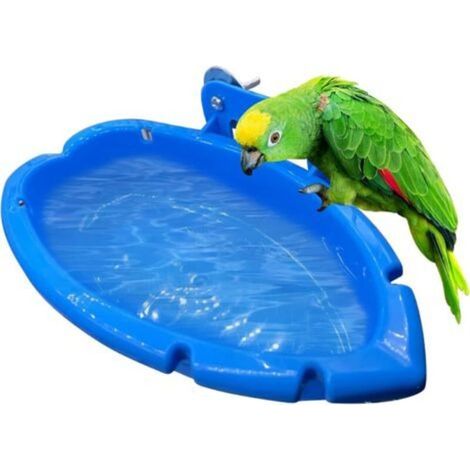 Perroquet Boîte De Bain Salle De Bain Mangeoire Bains d'oiseaux Baignoire Perroquet Cage Suspension Boîte De Bain Perroquet Fournitures De Bain Bleu