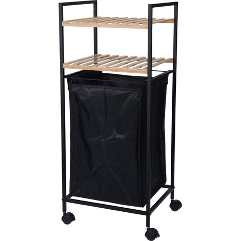 Estantería de baño con cesta para la ropa sucia (1/4)