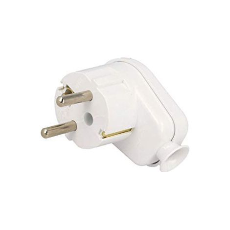 OEM FICHE SCHUKO MÂLE 4,8 MM COUDÉE 16 A BLANCHE (1/2)