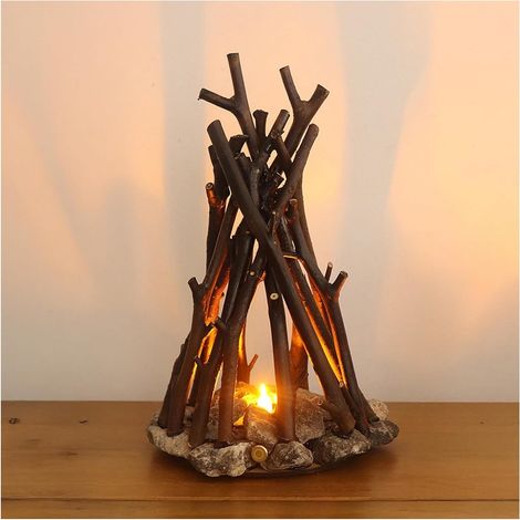 Veilleuse en bois, lampe de bureau LED alimentée par USB (1/5)