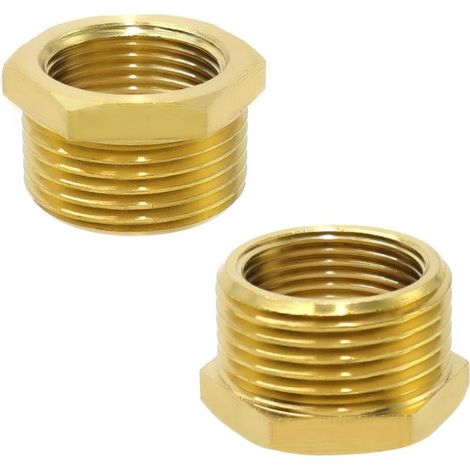 2 Pièces Raccords Réducteur en Laiton 1 à 3/4 Pouce Filetage Mâle à Fileté Femelle pour Joints et Raccords de Plomberie (1/5)