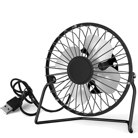 USB Tischventilator leise  Mini Ventilator für Schreibtisch mit regelbaren Geschwindigkeitsstufen  360° drehbar für Home Office, Schlafzimmer & Tisch PC, Schwarz (1/5)