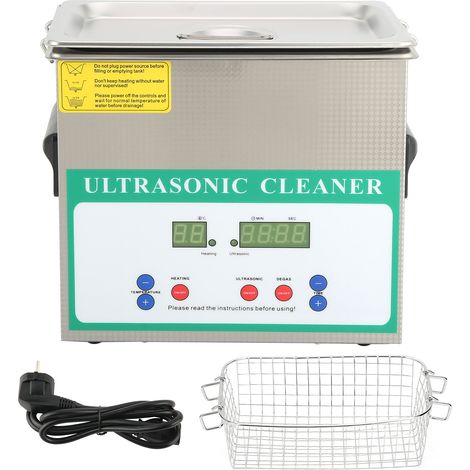 Nettoyeur Ultrasonique à Minuteur pour Bijoux Bagues Colliers DK-230HTD 3,2L 120W AC220V Prise UE (1/5)