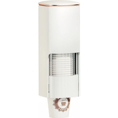 Distributeur de gobelets mural – Blanc – Avec capuchon anti-poussière – Porte-gobelets suspendu (1/5)
