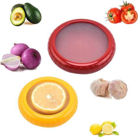 Boîtes de Rangement Réutilisables Récipients de Conservation Frais Boîte à Citron Boite Fraicheur Frigo pour Fruits et Légumes 2Pcs (1/5)