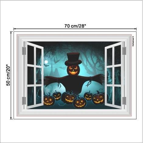 Getek PVC Sticker mural Halloween Citrouilles effrayantes Noir Multicolore OBJET DE DECORATION MURALE (1/2)