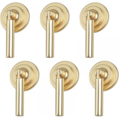 Set of 6 Brushed Zinc Alloy Teardrop Shape Cabinet Handles with Mounting Screws for Furniture, Drawer, Door, Decorative Furniture (Long Cylindrical Pendant) (1/5)