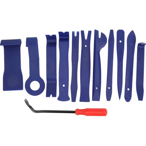 Kit de 12 outils de démontage de garnitures automobiles résistant aux rayures, avec un outil de démontage rouge de 15 cm et une pochette Oxford. (1/5)