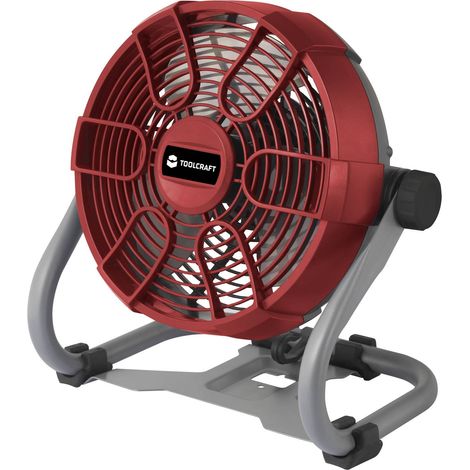 [NEUWERTIG] B-Ware Toolcraft Akku Ventilator Lüfter Led Kontrollleuchte Rot Grau Schwarz