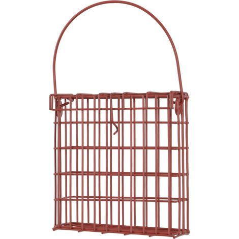 Support pour pain de graisse en métal rouge terracotta  pour oiseaux - zolux (1/2)