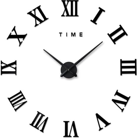 Horloge murale à faire soi-même, moderne, silencieux, grande horloge murale sans cadre, amovible, autocollants 3D, décoration de maison, bureau, cadeau (1/5)