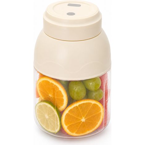 Blender Portable Rechargeable 800 ml avec Fonction Glace Pilée, Gobelet avec Paille, 7,4 V, Abricot (1/5)
