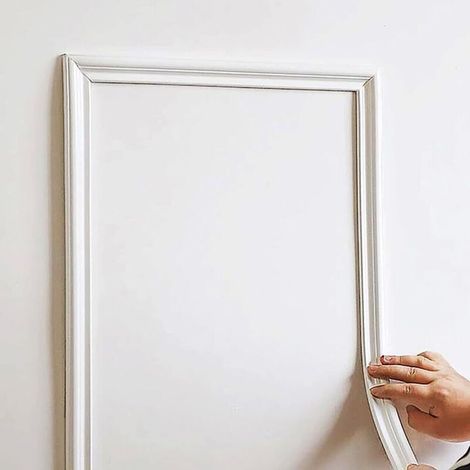 Moulures murales flexibles auto-adhésives, bandes décoratives, décorations de plafond 3D à faire soi-même pour la décoration intérieure, cadres pour portes d'armoires et miroirs, 3,3 cm x 3 mètres, bl