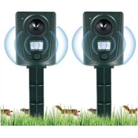Repelente ultrasónico para gatos 2X 2023 para jardines, repelente para gatos con estacas para el suelo para disuadir a perros, gatos y pájaros, para jardines, campos, viveros, impermeable. (1/5)