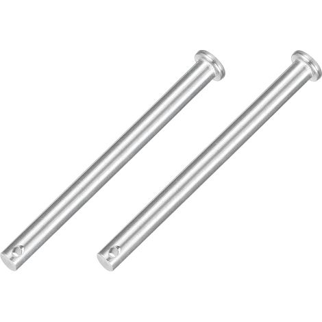 2pcs M8x100mm Goupilles à Trou Unique, Goupille de Verrouillage Acier Inoxydable 304, Goupilles à Tête Plate de Chape pour Verrou Remorque Réparation Fixation Mécanique Équipement (1/5)