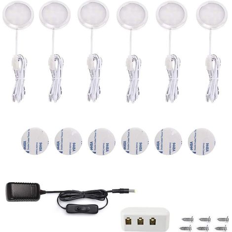 LED-Schrankbeleuchtung 6er-Set LED-Unterbauleuchten Warmweiß Schrankleuchte Vitrinenbeleuchtung 15 W 1500 LM LED-Küchenlampen für Schrank Schränke Weinschrank Kleiderschrank Küche [Energieklasse G] (1/5)