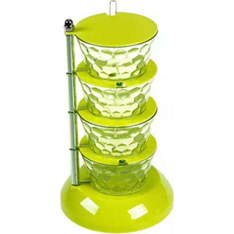 Boîte à épices à plusieurs compartiments, fermeture hermétique, grande capacité, compartiments à sucre et à sel, transparente, rotative, verticale, pot à épices, accessoire de cuisine (1/5)