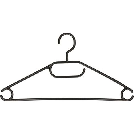Lot de 10 cintres en plastique noir, cintres légers et pratiques pour vêtements, chemises, pantalons et vestes (1/5)