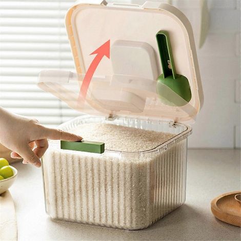 Boîte à riz étanche à l'humidité et aux insectes, 10 kg, bocal hermétique avec couvercle A-- (1/5)