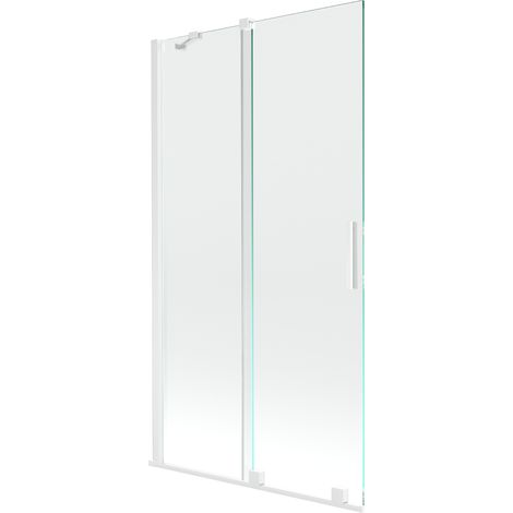 Mexen Velar paravento vasca scorrevole a 2 ante 100 x 150 cm, trasparente, bianco - 896-100-000-01-20 (1/5)
