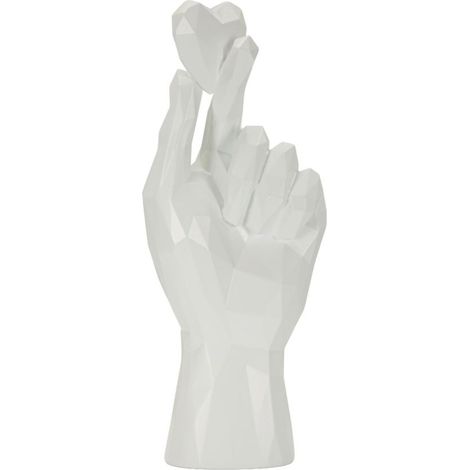 Scultura decorativa in resina bianca, 9x5,8x22,1 cm – Mano Minimal con