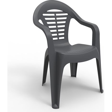 Chaise Minorque Anthracite Empilable, Design Moderne - Shaf