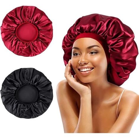 Cuffie da notte – set da 2 – raso di seta – regolabili – elasticizzate (1/4)