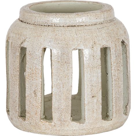 Tarn Collection Medium Candle Holder - Ceramic - L20 x W20 x H19 cm - White