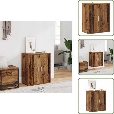 vidaXL Armoire à chaussures vieux bois 60x35x70 cm bois d'ingénierie