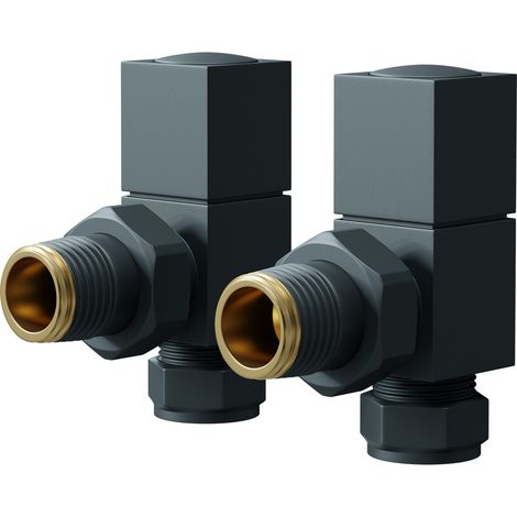 Dias Anthracite Square Angled Radiator Valves (1/5)