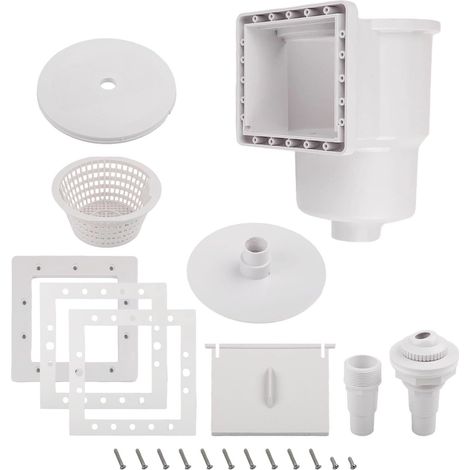 Kit skimmer encastrable pour piscine hors-sol avec panier filtrant et buse - ABS résistant aux UV - Kit complet pour l'entretien de l'eau - 210 x 310 mm (1/5)