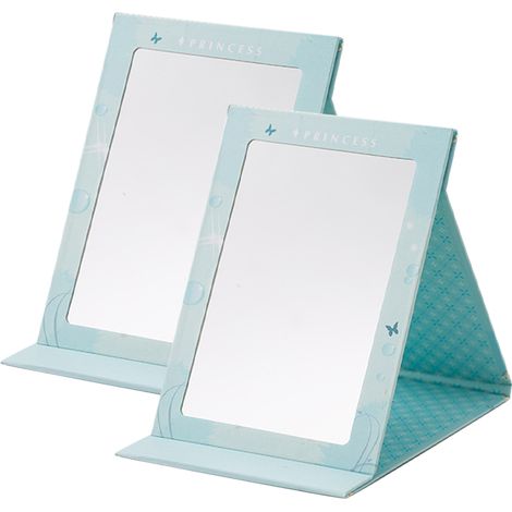 Miroir De Maquillage Pliable Miroir De Toilette Portable Design Compact Pour Voyage Et Bureau - 1 Pièce (1/5)