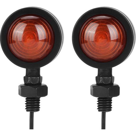 Clignotants Moto Rétro Métal Lot de 2 Indicateurs Lampe (1/4)