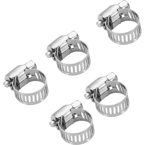 Collier de Serrage Inox 50 Pièces, Pinces à Tuyau Métal, Attache Flexible 10-16mm, Conduite Carburant (1/4)
